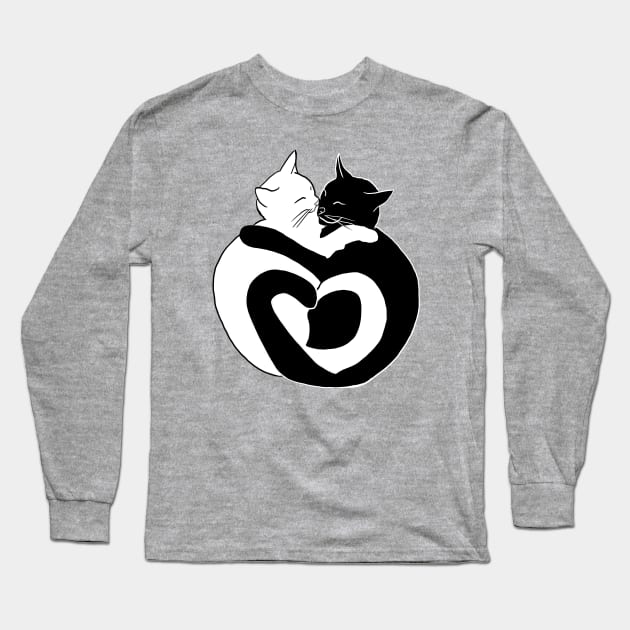 Ying-Yang Cat Long Sleeve T-Shirt by ArtsyCori